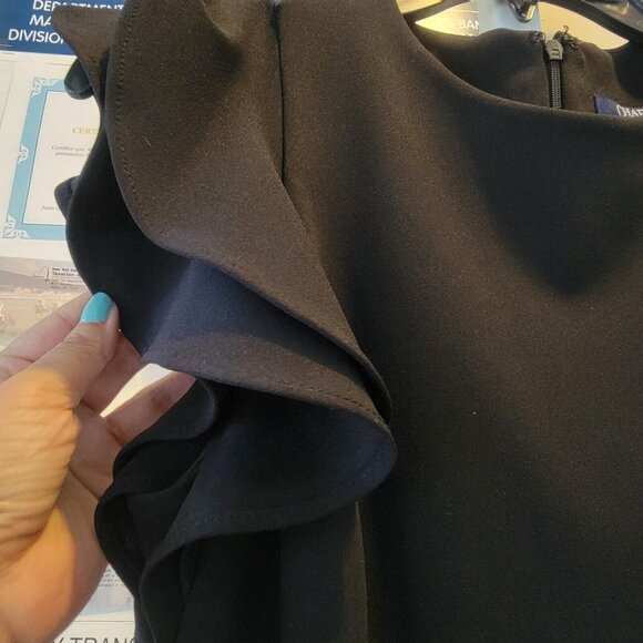 ⭐Chaps Size 4 Women' Dress Flutter Sleeve Sheath Basic Formal office black Dress - Picture 8 of 9